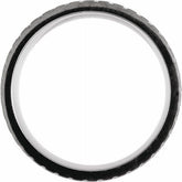 Black Titanium Tire Tread Men's Wedding Band